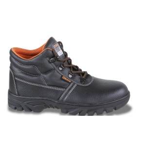 Leather ankle shoe, waterproof,  with durable rubber outsole  and quick opening system